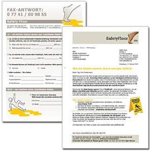 Werbebrief Antwortfax | Safety | Satzmacher Texter Stuttgart